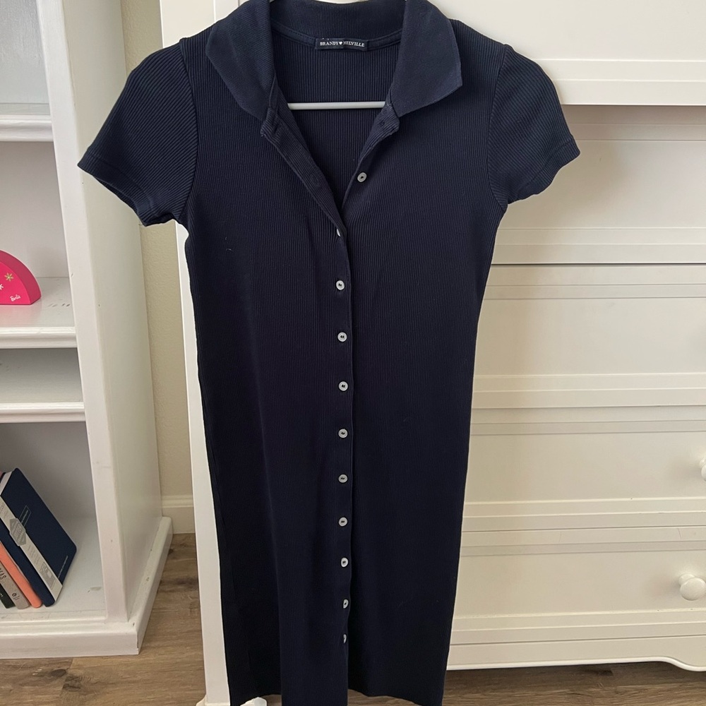 Women's Navy Button-Up Dress